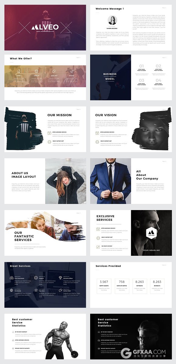 80多页极简艺术商务风格keynote模板 - 顶尖PPT