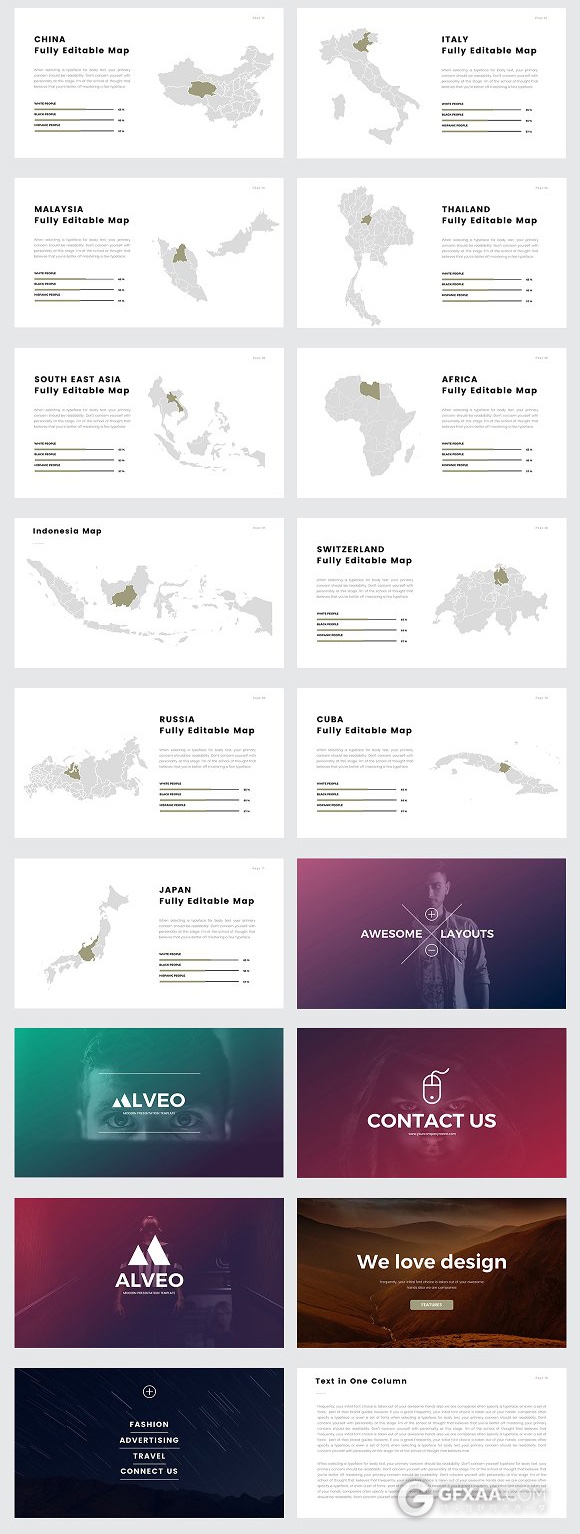80多页极简艺术商务风格keynote模板 - 顶尖PPT