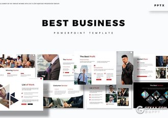 30页商务风格企业简介项目合作业务洽谈工作汇报PPT模板5种配色 - 顶尖PPT