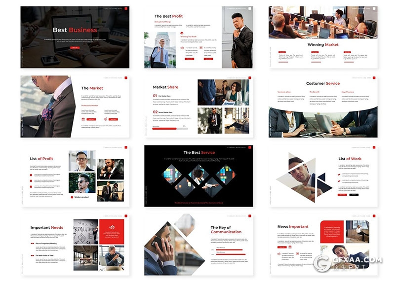 30页商务风格企业简介项目合作业务洽谈工作汇报keynote模板5种配色 - 顶尖PPT