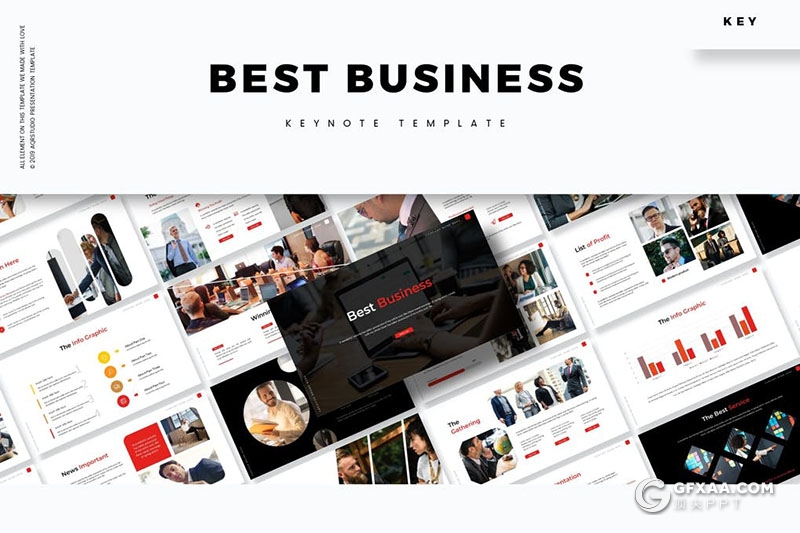 30页商务风格企业简介项目合作业务洽谈工作汇报keynote模板5种配色 - 顶尖PPT