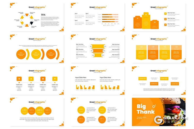 30页欧美创意美食宣传促销快餐汉堡加盟keynote模板5种配色 - 顶尖PPT