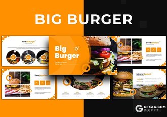 30页欧美创意美食宣传促销快餐汉堡加盟PPT模板5种配色 - 顶尖PPT