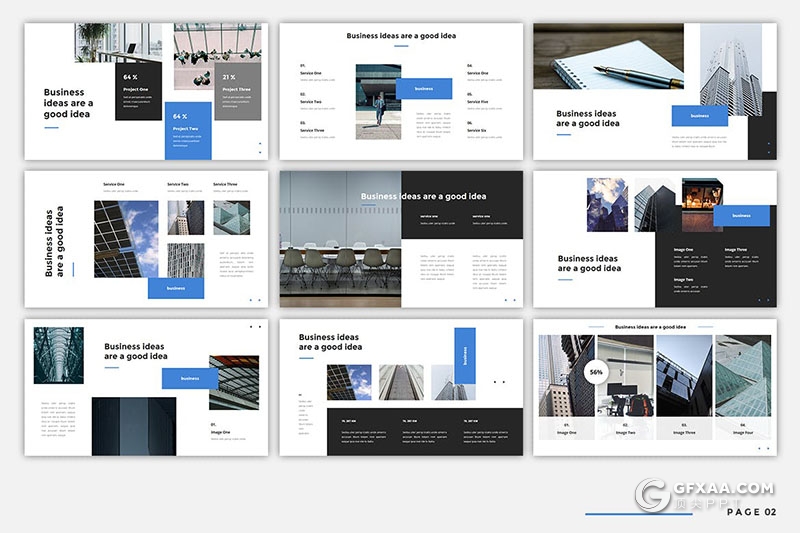 30页扁平化欧美商务风格企业简介Google slides模板5种配色 - 顶尖PPT