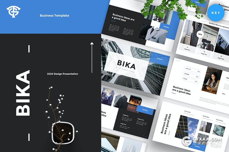 30页扁平化欧美商务风格企业简介keynote模板5种配色 - 顶尖PPT