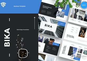 30页扁平化欧美商务风格企业简介keynote模板5种配色 - 顶尖PPT