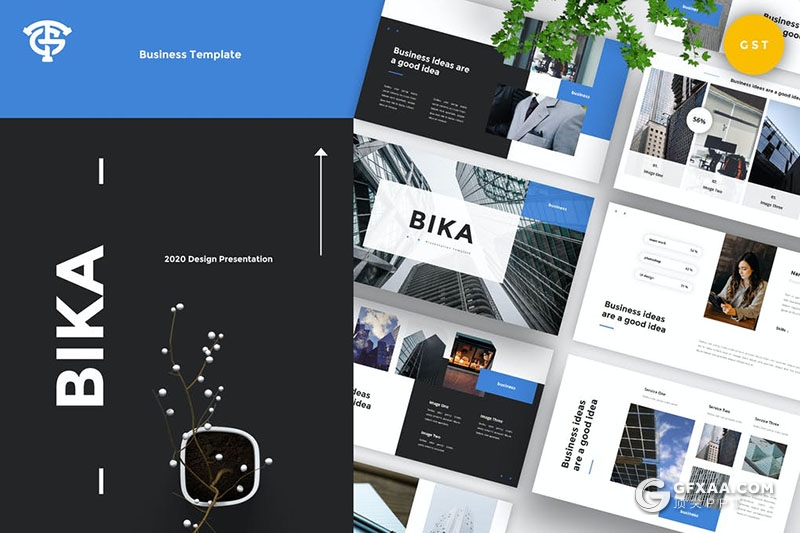 30页扁平化欧美商务风格企业简介Google slides模板5种配色 - 顶尖PPT