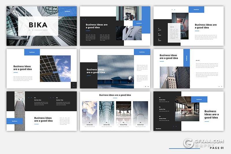 30页扁平化欧美商务风格企业简介Google slides模板5种配色 - 顶尖PPT