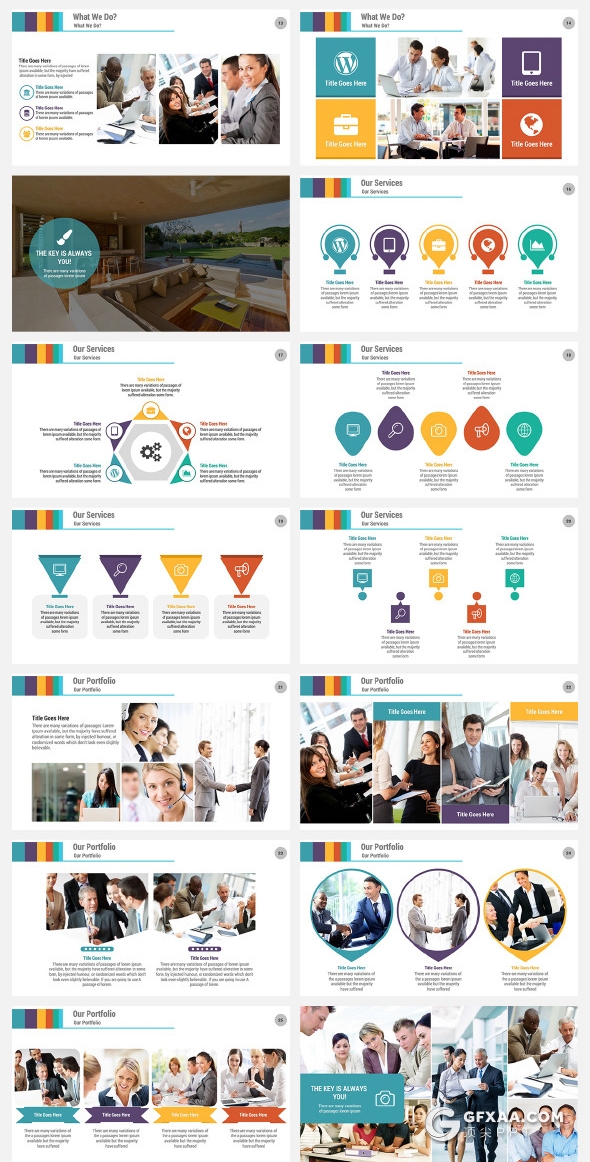 20种配色4种尺寸154页欧美商务数据图形企业介绍业务合作PPT模板 - 顶尖PPT