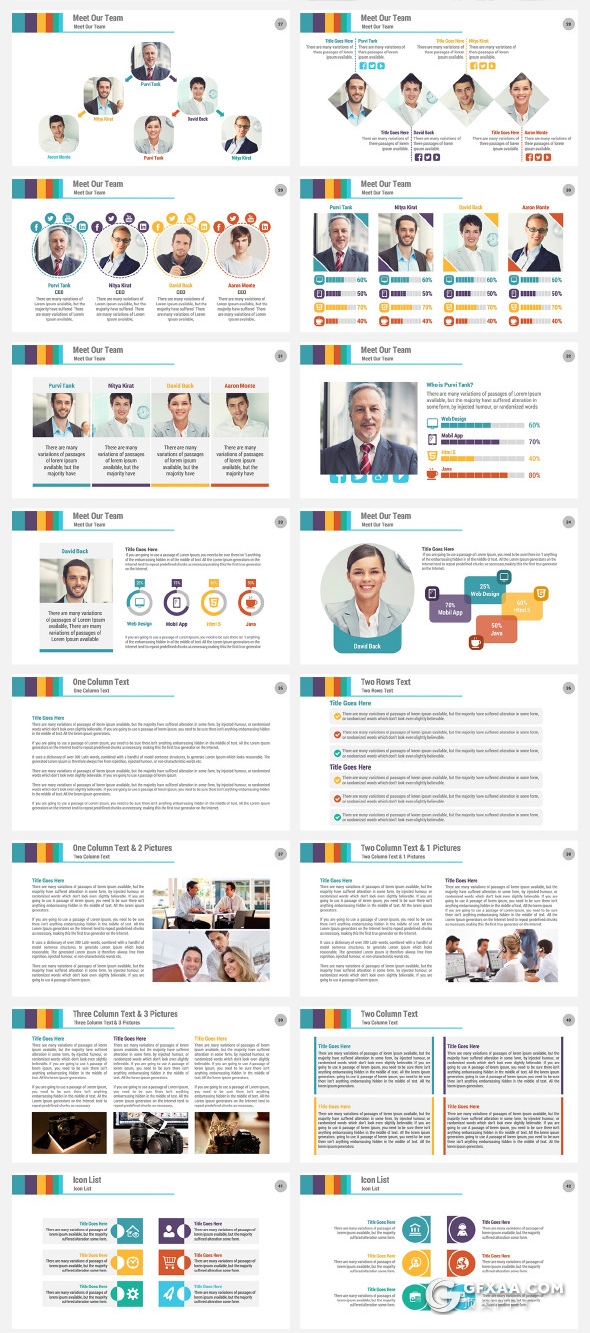 20种配色4种尺寸154页欧美商务数据图形企业介绍业务合作PPT模板 - 顶尖PPT