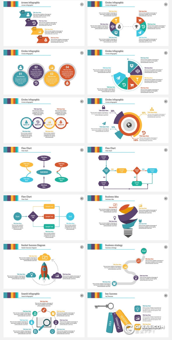 20种配色4种尺寸154页欧美商务数据图形企业介绍业务合作PPT模板 - 顶尖PPT