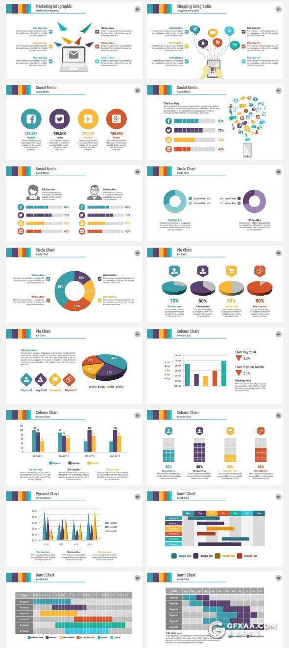 20种配色4种尺寸154页欧美商务数据图形企业介绍业务合作PPT模板 - 顶尖PPT