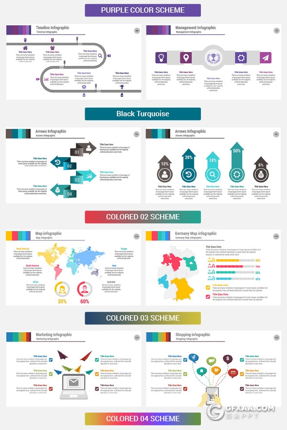 20种配色4种尺寸154页欧美商务数据图形企业介绍业务合作PPT模板 - 顶尖PPT