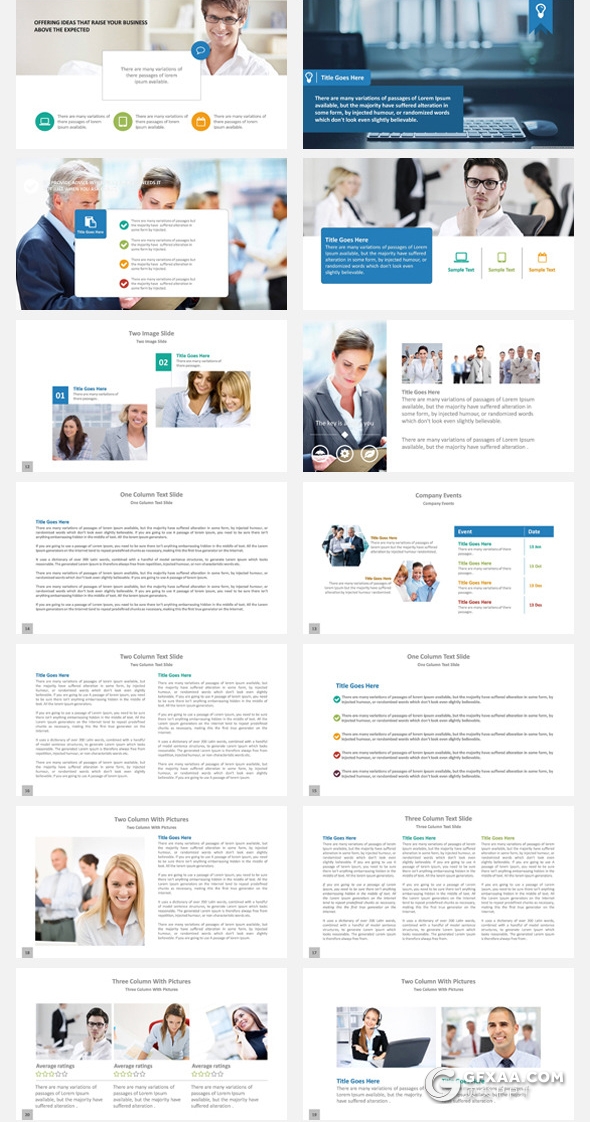 134页商务风格企业项目合作工作汇报项目报告PPT模板20种配色 - 顶尖PPT