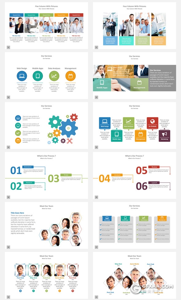 134页商务风格企业项目合作工作汇报项目报告PPT模板20种配色 - 顶尖PPT