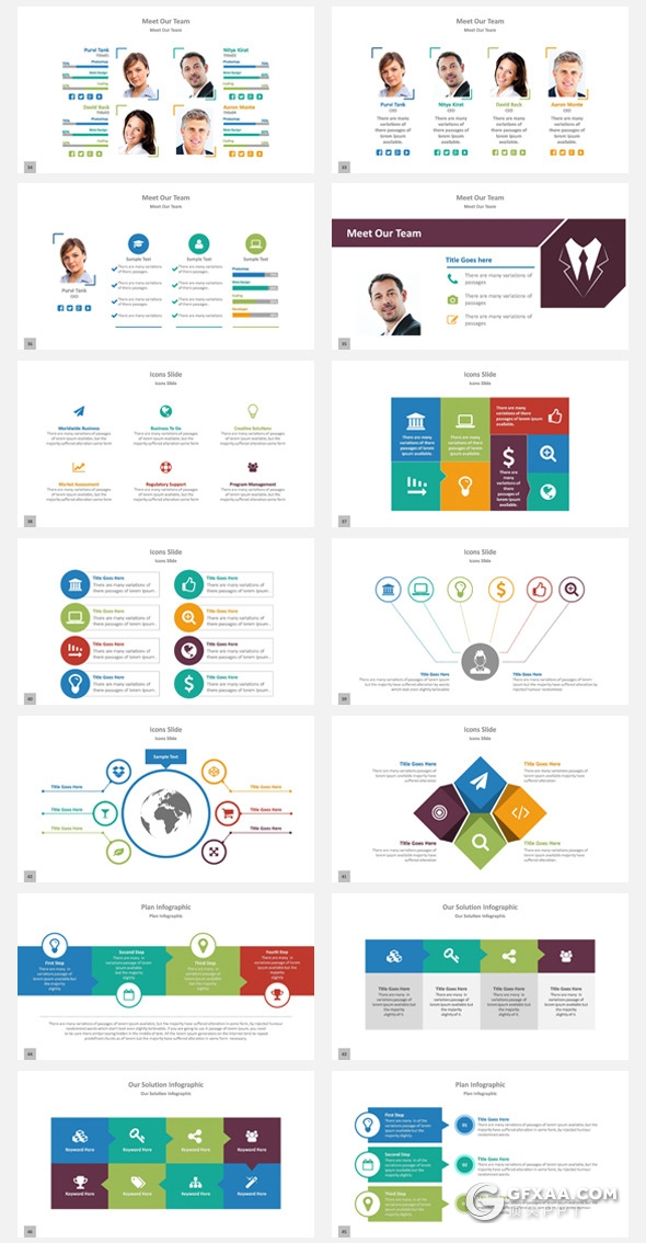 134页商务风格企业项目合作工作汇报项目报告PPT模板20种配色 - 顶尖PPT