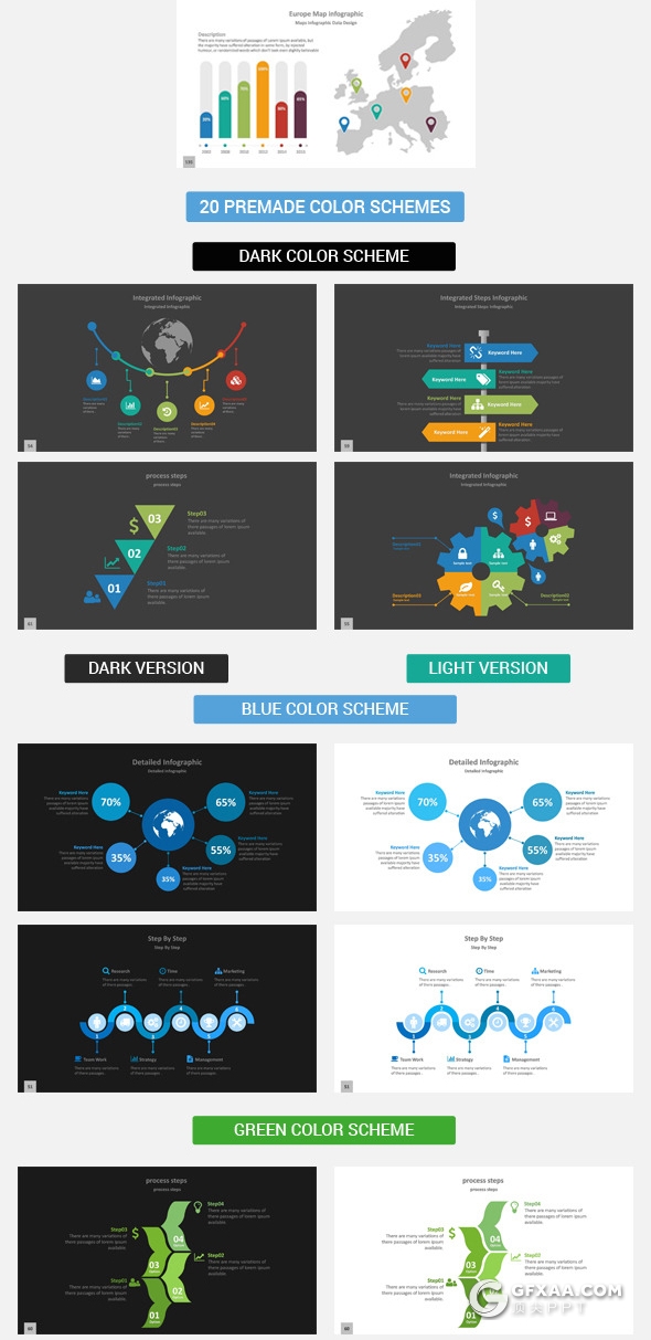 134页商务风格企业项目合作工作汇报项目报告PPT模板20种配色 - 顶尖PPT