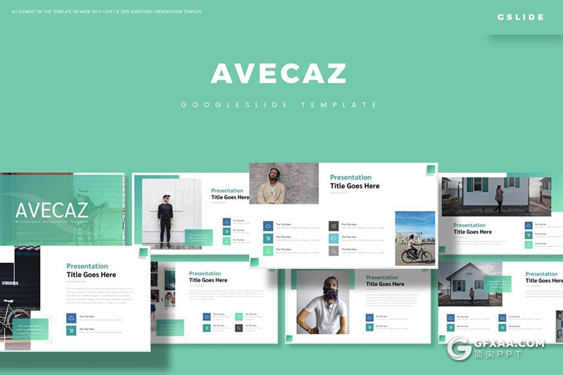 30页简约清新风格多用途Google slides模板5种配色 - 顶尖PPT