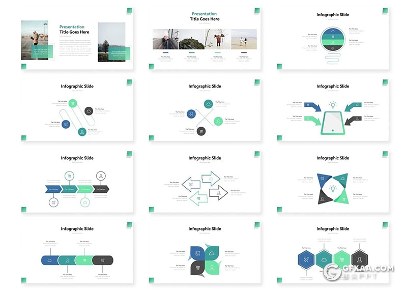 30页简约清新风格多用途keynote模板5种配色 - 顶尖PPT