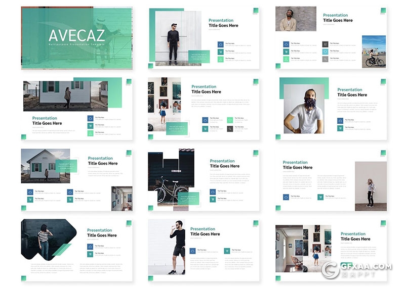 30页简约清新风格多用途keynote模板5种配色 - 顶尖PPT