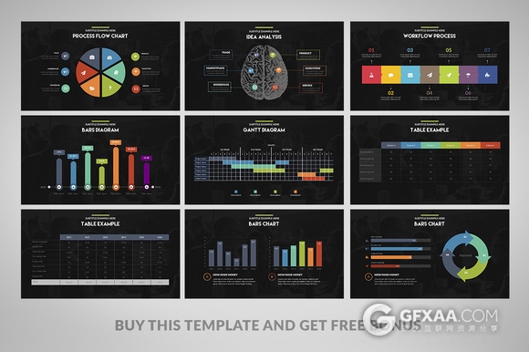 90页商务图形图表PPT模板多种比例100种配色 - 顶尖PPT