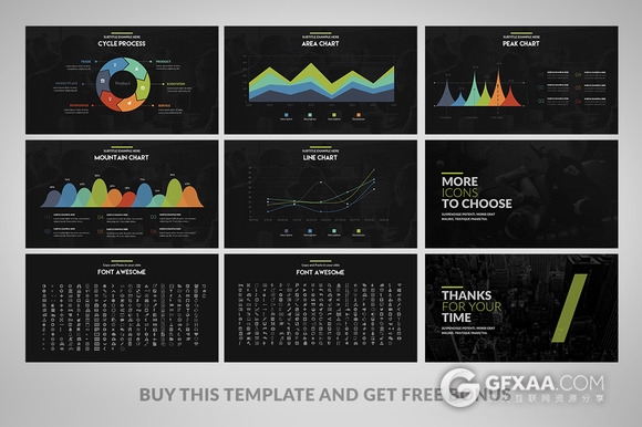 90页商务图形图表PPT模板多种比例100种配色 - 顶尖PPT