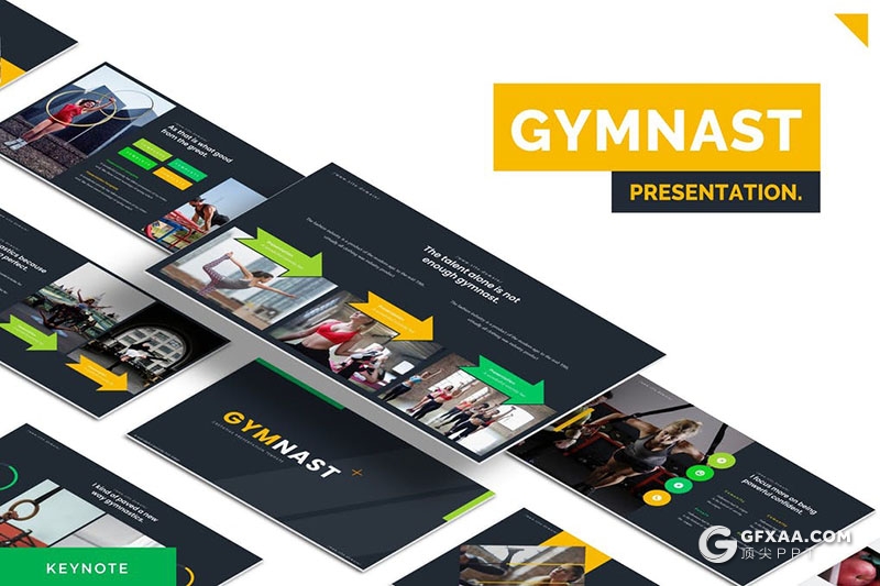 30页健身房介绍强身健体主题Keynote模板5种配色 - 顶尖PPT