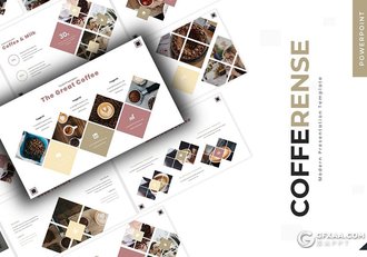 30页咖啡种类产量数据分析介绍PPT模板5种配色 - 顶尖PPT