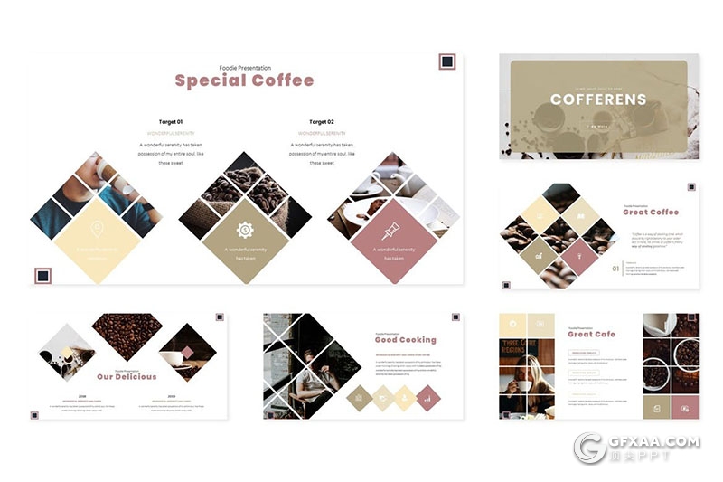 30页咖啡种类产量数据分析介绍PPT模板5种配色 - 顶尖PPT