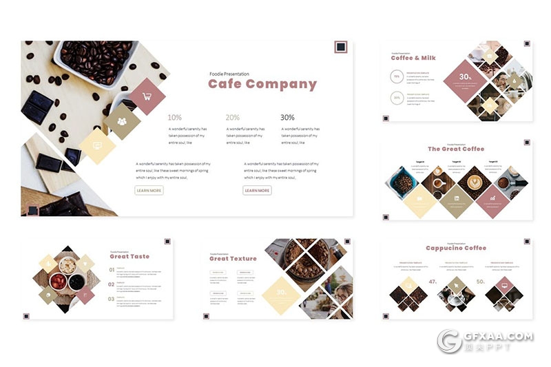 30页咖啡种类产量数据分析介绍PPT模板5种配色 - 顶尖PPT