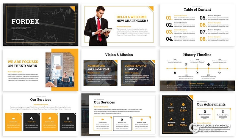 30页商务风格企业项目合作数据分析统计PPT模板 - 顶尖PPT