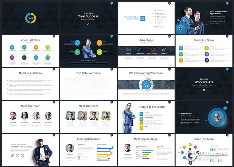 300页国外高端商务通用PPT模板各种创意信息图形合集PPT模板10种配色3种尺寸 - 顶尖PPT