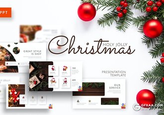 30页创意设计西方节日圣诞节主题系列PPT模板含5种配色 - 顶尖PPT