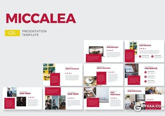 30页扁平化欧美风格企业简介工作总结Google slides模板 - 顶尖PPT