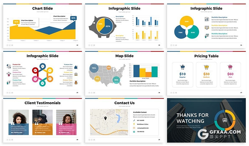 30页彩色商务风格项目报告商业计划书PPT模板 - 顶尖PPT