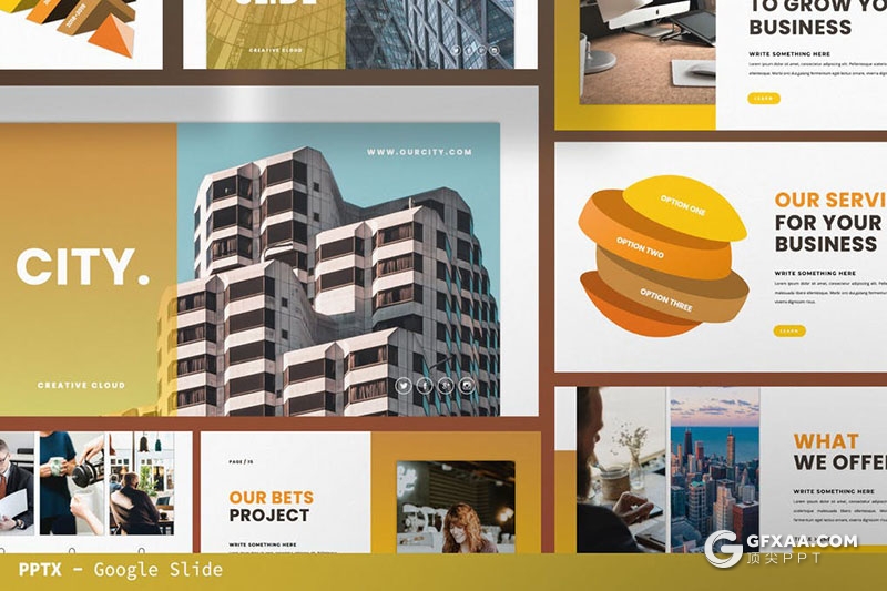 30页商业风格企业公司简介项目合作通用Google slides模板 - 顶尖PPT