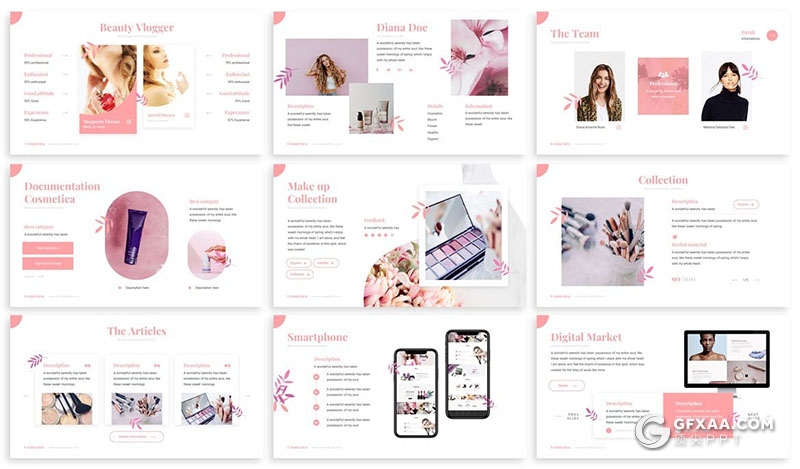 30页女性美容化妆品行业PPT模板 - 顶尖PPT