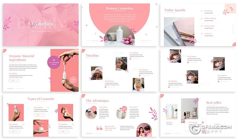 30页女性美容化妆品行业PPT模板 - 顶尖PPT