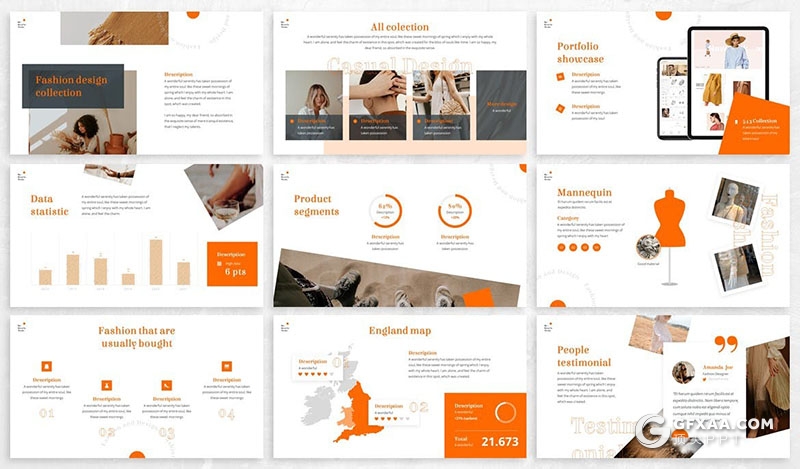 30页潮流风格服装设计公司团队简介业务展示PPT模板 - 顶尖PPT