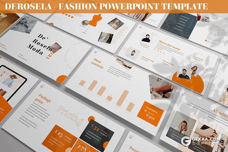 30页潮流风格服装设计公司团队简介业务展示PPT模板 - 顶尖PPT