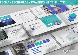 30页互联网技术公司项目展示合作团队简介PPT模板 - 顶尖PPT