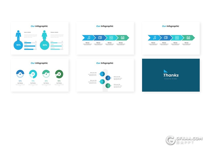 30页国外简约商务风格keynote模板5种配色 - 顶尖PPT