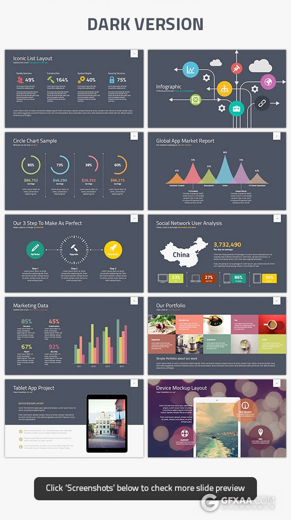 60页扁平化欧美商务风格PPT模板 - 顶尖PPT
