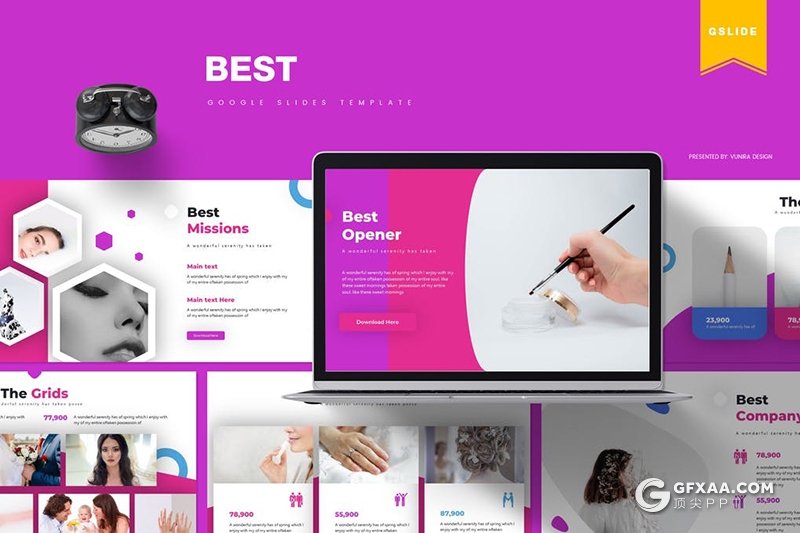 30页美容美妆女性面部保养主题Google slides模板5种配色 - 顶尖PPT