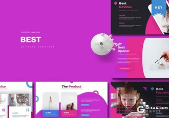 30页美容美妆女性面部保养主题keynote模板5种配色 - 顶尖PPT