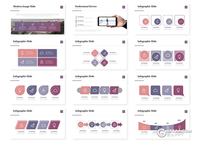 30页国外简约商务多用途PPT模板5种配色 - 顶尖PPT