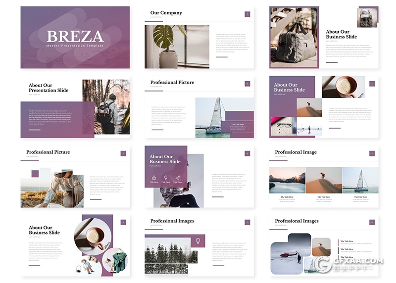 30页国外简约商务多用途PPT模板5种配色 - 顶尖PPT