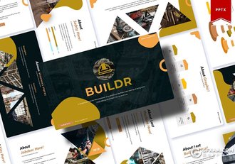 30页卡通图形建筑工程行业分析PPT模板 - 顶尖PPT