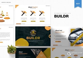 30页卡通图形建筑工程行业分析keynote模板 - 顶尖PPT