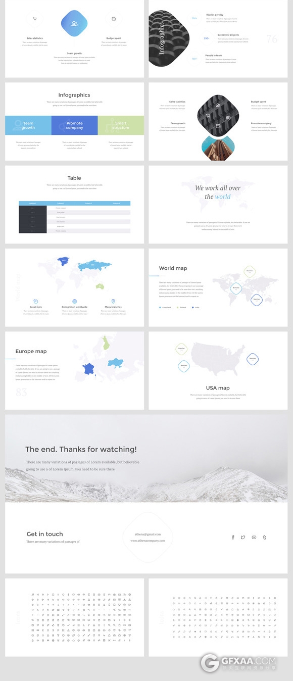 80多页简约时尚团队介绍艺术展示keynote模板 - 顶尖PPT